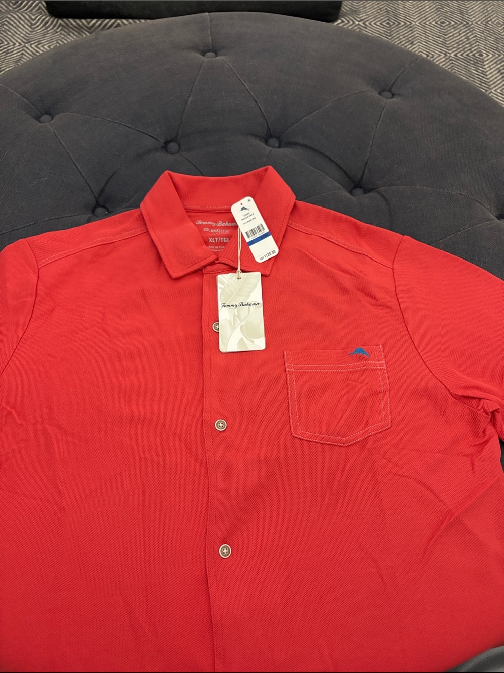 Tommy Bahama Men’s Bright Red Short-Sleeve Button-Down Shirt